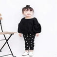 thumbnail image 2 of Kiapeise Toddler Kids Girl Lantern Sleeves Sweater Tops Clothes Solid Warm Cotton Pullover Clothes, 2 of 5
