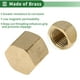 thumbnail image 3 of Accesorio de tubería de latón Unique Bargains 1/8" tapón roscado interno 25/64" 6 piezas, 3 of 7