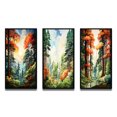 thumbnail image 2 of Designart "Tree Redwood Shimmering Heights II" Landscape & Nature Framed Wall Art Set Of 3 - Green Tree Redwood Frame Gallery Set For Office Decor, 2 of 6