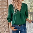 thumbnail image 5 of Summer Akafmk 3/4 Sleeve Shirts for Women,Summer Womens Chiffon Top,Spring Summer V-Neck Fashion T-Shirt Solid Color Casual for Women, 5 of 5