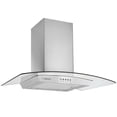 thumbnail image 1 of Campana de Cocina Cristal Curvo 76cm, acero inoxable, 3 velocidades NOMU, 1 of 5