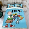 thumbnail image 4 of Doug Conjunto de sábanas temático, trío de piezas, cómodo y amigable con la piel, diseño único, regalo de decoración para el hogar para familiares, amigos y fans,135cm *200cm, 4 of 6