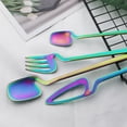 thumbnail image 4 of YEUHTLL Black Flatware Set Stainless Steel Cutlery Set Cutlery Tableware Include Knife Fork Spoon Black/Multicolor/ Silver, 4 of 11