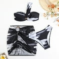 thumbnail image 6 of Swimsuits For Women 2025 3 Piece Floral Print Bikini Set Mesh Skirt And Off Shoulder Top Black Bathing Suits L, 6 of 6