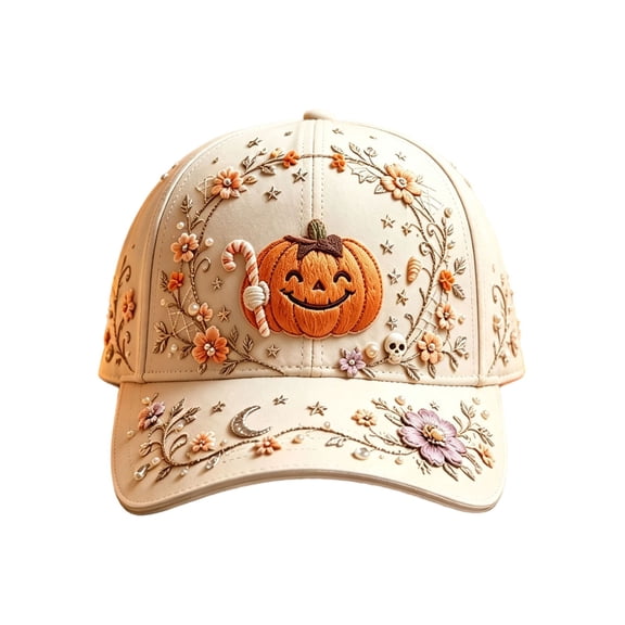 MEICHEN Womens Halloween Baseball Cap Cute Pumpkin Printed Trucker Hat Fall Fashion Boho Visor Hat for Party Daily Outdoor Wear