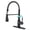 Matte Black, variant on Sunrinx Pull Down Kitchen Faucet, Stainless Steel Sink Faucet with 3 Spray Modes & 360° Swivel Spout, Brushed Nickel