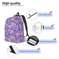 thumbnail image 3 of Disketp Pugs and Flowers print Canvas Backpack Lightweight Travel Daypack Student Rucksack Laptop Backpack-, 3 of 5