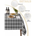 thumbnail image 3 of Geometric Lattice, Tablecloth Rectangle Table Cloth 60x102, Waterproof Tablecloth Outdoor Table Cloth, Black Grey Classic Farmhouse Plaid Washable Table Cover for Kitchen Dinning Party, 3 of 8