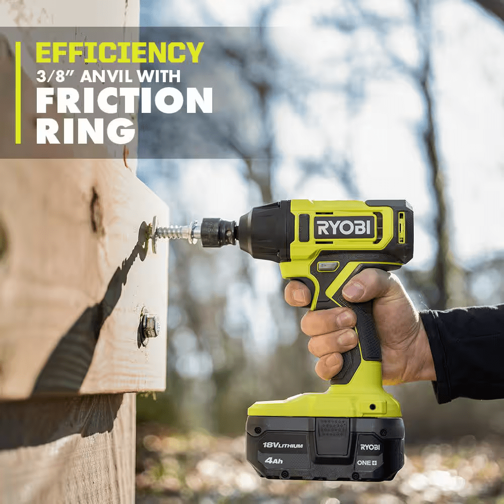 Ryobi 18V Cordless 3/8 Inch Impact Wrench (PCL250B, tool only)