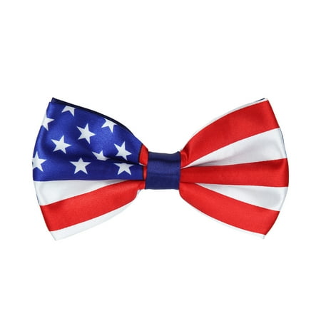Flag Tin - Premium Men's USA US American Flag Tuxedo Neck Bowtie Bow Tie