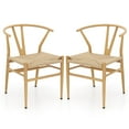 thumbnail image 1 of Costway Modern Dining Chair Set of 2 Weave Kitchen Armchairs with Y-Shaped Curved Backrest, 1 of 9