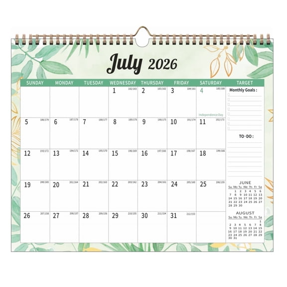 DIYMAG 2026 Wall Calendar, 11.8 x 14.6 Inches 18 Months Calendar with Memo Space for Anniversaries/Festivals/Events(Jul. 2025 – Dec. 2026)
