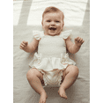 thumbnail image 5 of BemeyourBBs Toddler Baby Girl Summer Clothes Infant Baby Girl Smocked Cotton Linen Outfit Bow Flying Sleeve Ruffle Shirt Tops and Shorts Set 2 Piece Summer Outfit, 5 of 9