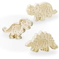 thumbnail image 1 of Juego de cortadores de galletas de dinosaurio jurásico y estampadores de esqueleto T-Rex Stegosaurus Triceratops Fossil (paquete de 6), 1 of 5