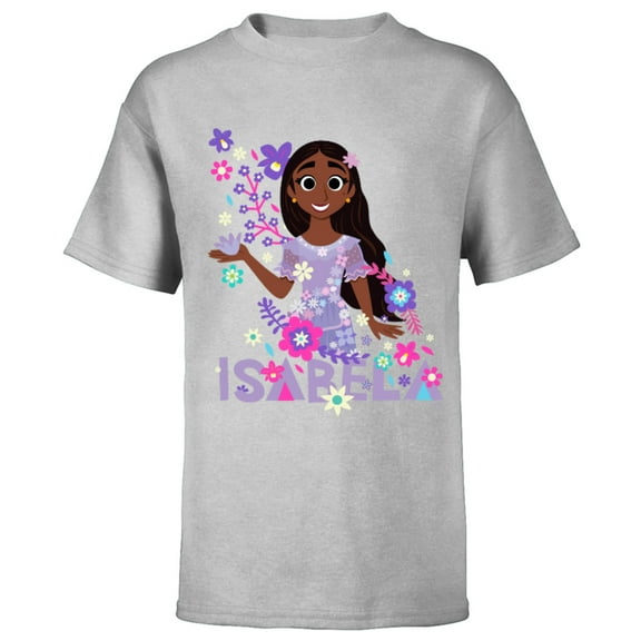 Disney Encanto Isabela Madrigal Floral - Short Sleeve T-Shirt for Kids - Customized-Athletic Heather