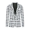 thumbnail image 5 of Lars Amadeus Polka Dots Blazers for Men's Notch Lapel One Button Wedding Suit Jacket Sports Coats, 5 of 5