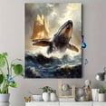 thumbnail image 4 of Qisvanset 12x16 Inch Framed Canvas Wall Art Majestic Whale And Sailboat Ocean Adventure Nautical Wall Art, 4 of 8