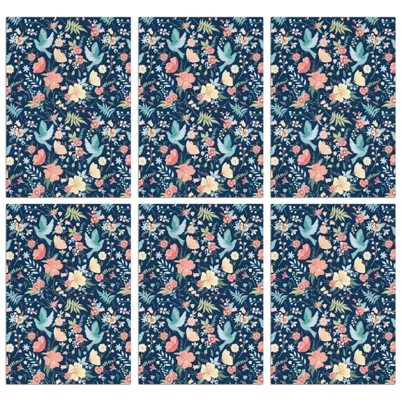 6 Pcs Funny Kitchen Towels,Pioneer Flower Floral Print Pattern Microfiber Dish Towels,Kitchen Tea Towels,Kitchen Towel Set (18" X 26")
