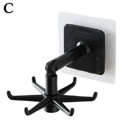 

Kitchen Hooks Rotating Folding 360° Degrees Rotable Self Adhesive Holder F2U3