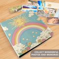 thumbnail image 4 of FORMRS 3 Ring Photo Album 4"x6" Self Adhesive Large Capacity PU Leather Cover, Retro Beige Rainbow, 4 of 8