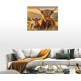 thumbnail image 4 of Highland Cow Wall Art Cow Landscape Pictures Wall Decor Cattle Canvas Farmhouse Print Artwork Home Decorations for Living Room Bedroom Bathroom Office Framed 16"x12", 4 of 6