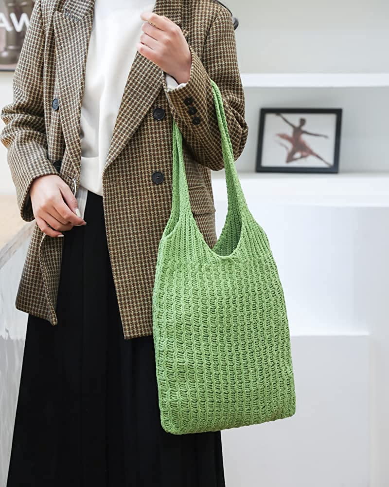 CoCopeaunts Women's Shoulder Handbags Hand crocheted Bags large Shoulder Shopping Bag tote bag aesthetic cute tote bags