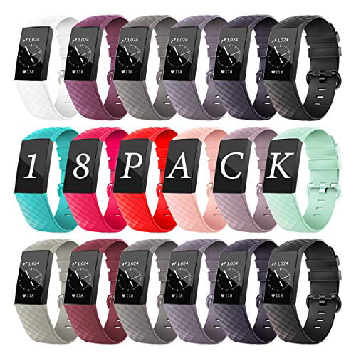 SWEES Fitbit Charge 3 & 3 SE Silicone Breathable Sport Strap Replacement Bands 