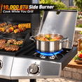 thumbnail image 4 of Syngar 3-Burner Propane Gas Grill with Side Burner, Bbq Grill with 40000 Btu, Porcelain Grates, Easy-Clean Design, Stainless Steel & Storage Cabinet, 4 of 7