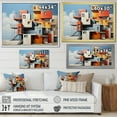 thumbnail image 4 of Designart "Vibrant Urban Cubism I" Abstract Landscape Floater Framed Canvas Wall Art, 4 of 5
