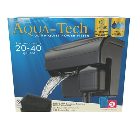 Aqua-Tech Ultra Quiet Power Filter For Aquariums 20-40 Gallons