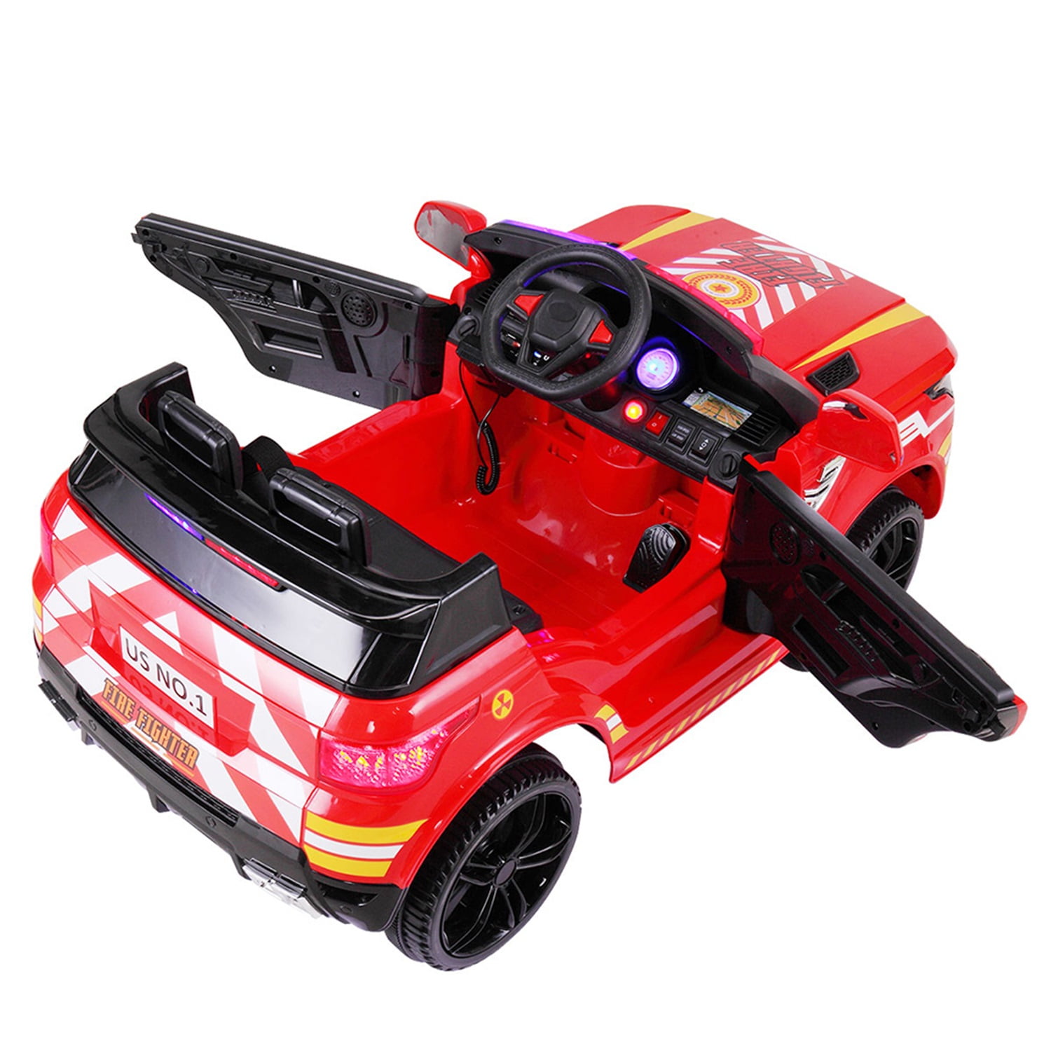 CIPACHO Electric Cars Toy for Kids, 12V Power Ride On Police Cars, Fire Truck for Children Child with Remote Control, Music, Red