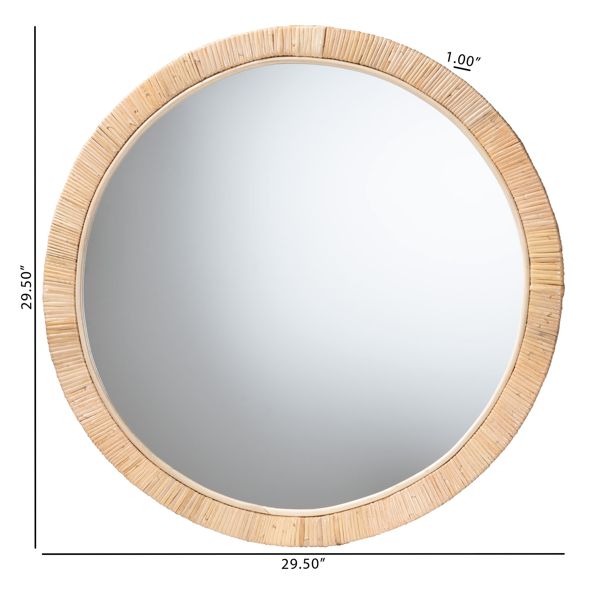 bali & pari Bella Seagrass BOHO Mirror, Natural Brown