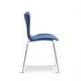thumbnail image 4 of 1x White Rectangular Dining Table and 4xNavy Stackable Chairs, Dining Table and Chairs Set, 4 of 7