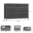 thumbnail image 3 of Jojoka 10-Drawers TV Stand Entertainment Center for 55" TV, Dresser Chest of Drawers for Bedroom, Rustic Grey, 3 of 8