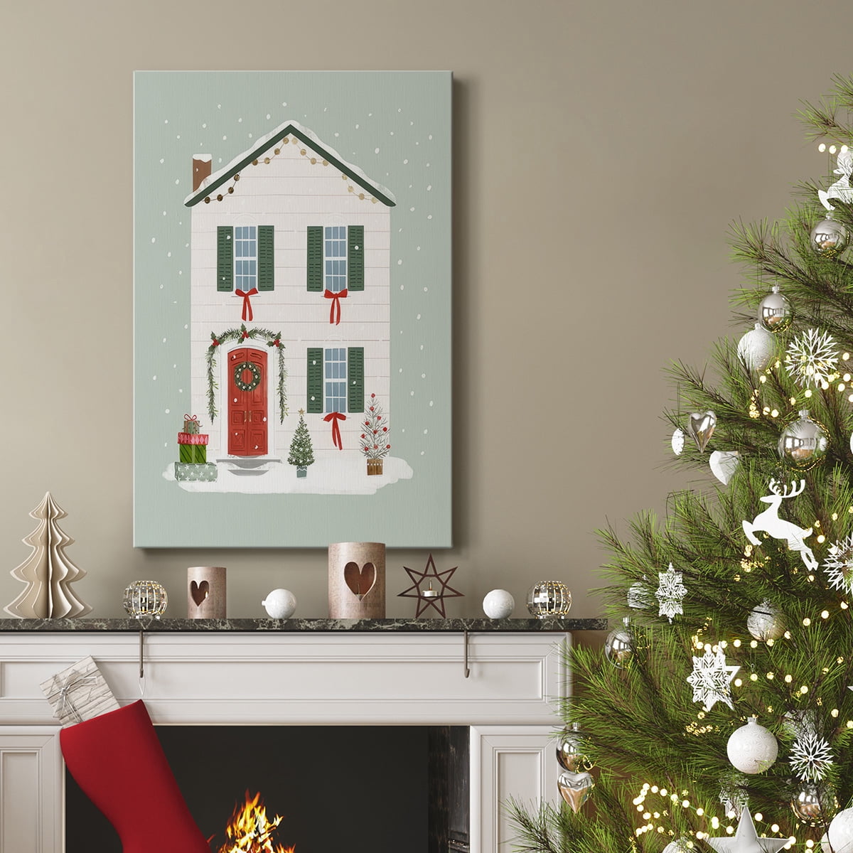 Festive Front Door III- Gallery Wrapped Canvas