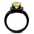 thumbnail image 3 of IP Black(Ion Plating) Stainless Steel Ring with AAA Grade CZ in Topaz for Women Topaz Stone Color Style TK2208 Size 7, 3 of 4