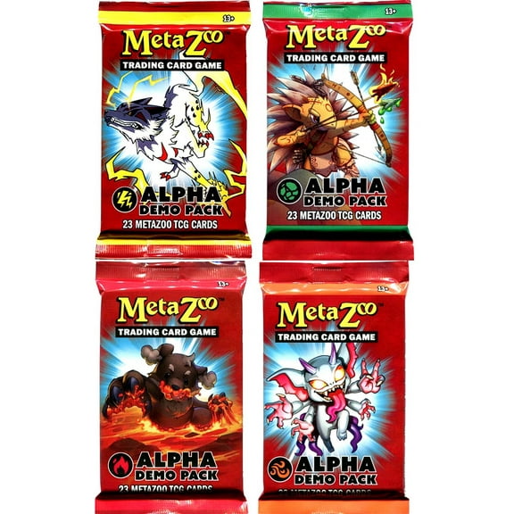 MetaZoo Alpha Lightning, Earth, Fire & Air Set of 4 Demo Deck Packs