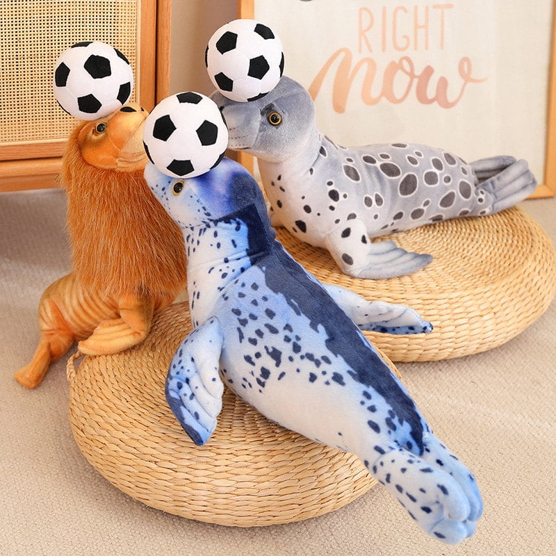 37 53CM Lifelike Seal Plush Toys Heading the Ball Sea Lion Stuffed Dolls Simulation Infauna Seal Funny Children s Decor Gift