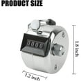thumbnail image 2 of BGJRBY Metal Hand Tally Clicker Counter, 4-Digit Number Display for Coaching, Knitting, Lap, Fishing, Golf and Row Sport with 2-Nylon Lanyard,Silver, 2 of 7