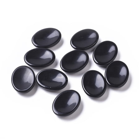 Natural Obsidian Massager Worry Stone for Anxiety Therapy Oval 40x30x9mm