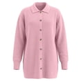 thumbnail image 4 of QIYAGBSA Soft Cardigan Sweaters for Women Ribbed Knit Button Down Lapel Collar Loose Mid Length Long Sleeve with Pockets Fall Winter Layer, 4 of 7