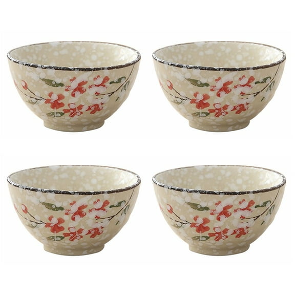PENGXIANG 4Pcs Japanese Style Food Bowls Durable Tablewares Soup Bowls Home Storage Bowls