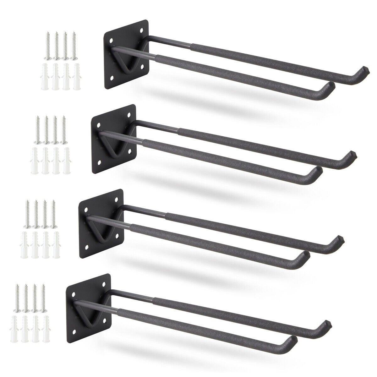 4 Pack Steel Heavy Duty Wall Hangers for Garage Storage Tool Organizer