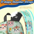 thumbnail image 5 of Multicolor Cat and Flower Green Pattern 17" School Backpacks for Teens,Waterproof Oxford Fabric,S-Shape Padded Straps for School,Travel,Hiking,Camping, 5 of 6