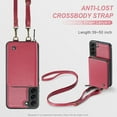 thumbnail image 4 of SaniMore for Samsung Galaxy S22 Plus 6.6" 2022 Case, [Crossbody/Wrist Strap][Zipper Flip Wallet][Card Slots][Rifid Layer] PU Leather Retro 360°Protective Shockproof Cover For Galaxy S22 Plus, Red, 4 of 9