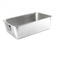 thumbnail image 3 of Cat for Indoor Cats, Open Top Pet Litter Tray, Stainless Steel Pet Litter Basin, Portable Cat Sand Box, Sturdy Large Kitten Toilet 60x40x10cm w Handle, 3 of 10
