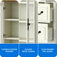 thumbnail image 5 of Dextrus 76'' Kitchen Pantry Cabinet with 2 Drawers, Tall Storage Cabinet with Glass Doors & Adjustable Shelves, Beige, 5 of 10