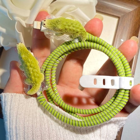 Tianyeda 2Pcs Charging Cable Protectors with 1pc Spiral Protective Rope