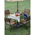 thumbnail image 3 of Outdoor Tablecloth with Umbrella Hole and Zipper, Navy Blue Snowman Christmas Square Table Cloth 54x54 Inch Waterproof Tablecloth, Green Xmas Tree Snowflake Winter Picnic Table Cover for Patio, 3 of 7