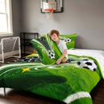thumbnail image 4 of Manfei Sports Football Full Size Comforter Sets, Soccer Print Bedding Comforter Set, Green Multicolor Full Size Comforter Sets, Reversible 3-Piece 1 Comforter and 2 Pillowcases, 4 of 6